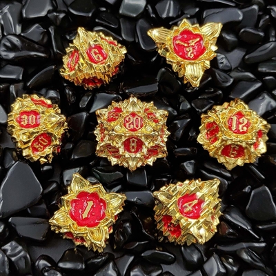Lotus Metal Dice Set DND Dungeons and Dragons TRPG jeu de société polyédrique COC D6