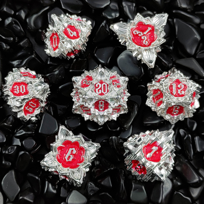 Lotus Metal Dice Set DND Dungeons and Dragons TRPG jeu de société polyédrique COC D6