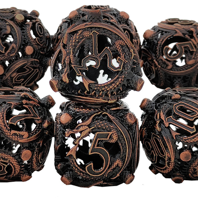 Longkong Circle Metal Dice Set DND Dungeon et jeu d'échecs RPG multi-noodle