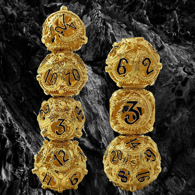 Longkong Circle Metal Dice Set DND Dungeon et jeu d'échecs RPG multi-noodle