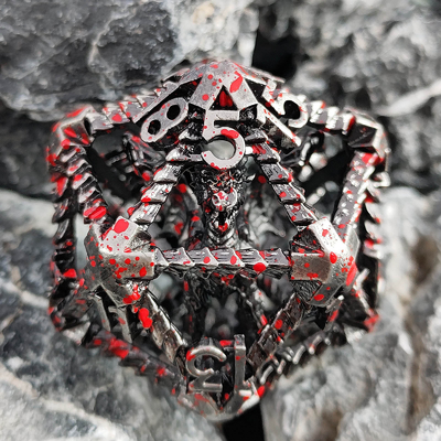 20 côtés de métal dés creux D20 DND à grande échelle RPG polyédrique Donjons et dragons