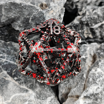 20 côtés de métal dés creux D20 DND à grande échelle RPG polyédrique Donjons et dragons