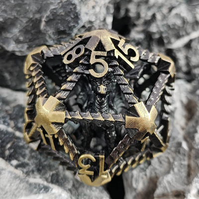 20 côtés de métal dés creux D20 DND à grande échelle RPG polyédrique Donjons et dragons