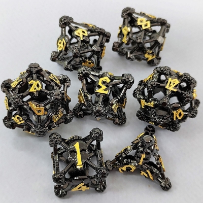 Cran creux multi-face métallique jeu de dés Donjon et dragon RPG # DND