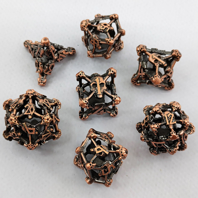 Cran creux multi-face métallique jeu de dés Donjon et dragon RPG # DND