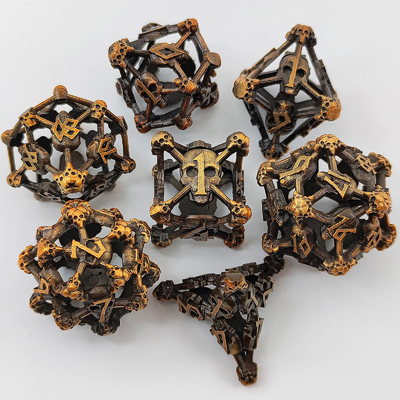 Cran creux multi-face métallique jeu de dés Donjon et dragon RPG # DND