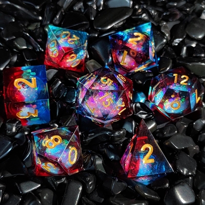 Le jeu de dés en résine multicolore Flow Sand