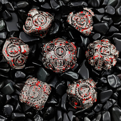 Metal Gear Dice Set DND Dungeons and Dragons TRPG Tableau de dés polyédrique D6