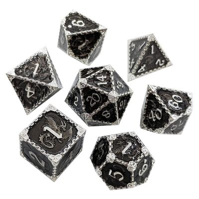 RPG en métal à multiples facettes dés volant dragon solide dragon lisse DND