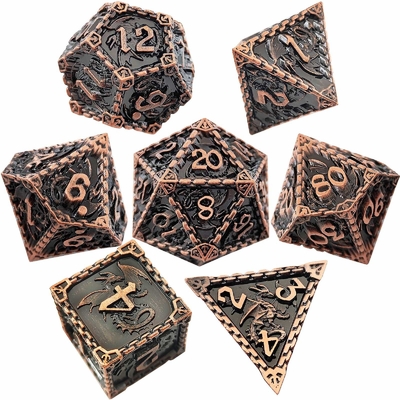 RPG en métal à multiples facettes dés volant dragon solide dragon lisse DND