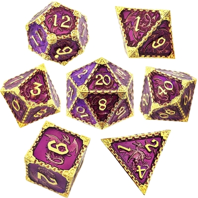 RPG en métal à multiples facettes dés volant dragon solide dragon lisse DND