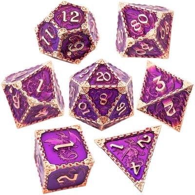 RPG en métal à multiples facettes dés volant dragon solide dragon lisse DND