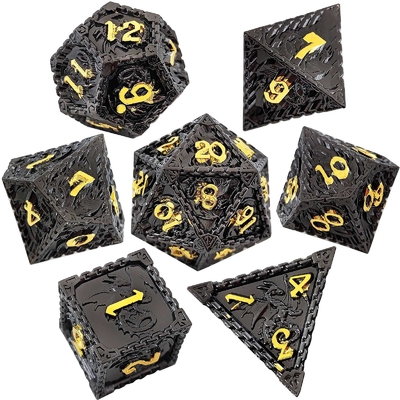 RPG en métal à multiples facettes dés volant dragon solide dragon lisse DND