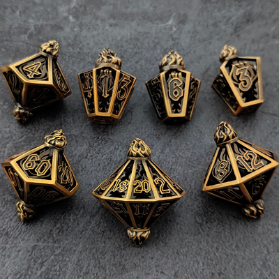 Cage d'oiseau creux multi-face dés métalliques de Bade Gate Donjon et DND#RPG