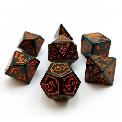 Réglage des dés en résine polymodial 7PCS RPG D4 D6 D8 D10 D12 D20 D20