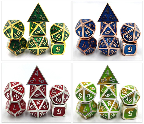 DND RPG Mini Metal Dice Jeu de groupe pour jeux de société Multi -Face