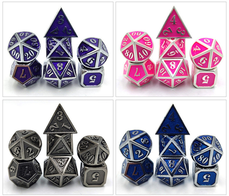 DND RPG Mini Metal Dice Jeu de groupe pour jeux de société Multi -Face