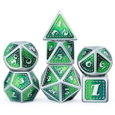 Jeux de dés en métal massif à l'échelle du dragon