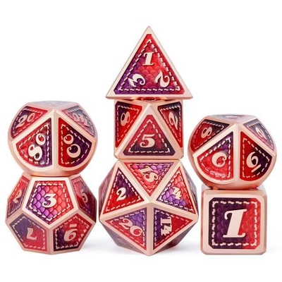 Jeux de dés en métal massif à l'échelle du dragon