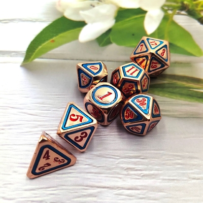 DND RPG Solid Metal Dice Suits Technologie de natation électrique Terre errante