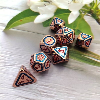 DND RPG Solid Metal Dice Suits Technologie de natation électrique Terre errante