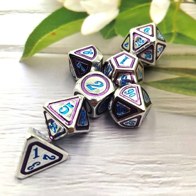 DND RPG Solid Metal Dice Suits Technologie de natation électrique Terre errante
