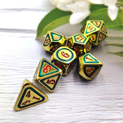 DND RPG Solid Metal Dice Suits Technologie de natation électrique Terre errante