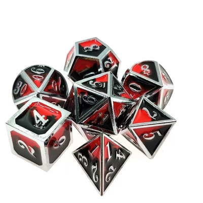 Artisanat en émaux colorés Des dés en métal massif Dragon et jeu de société DND RPG
