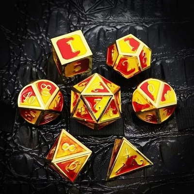 Artisanat en émaux colorés Des dés en métal massif Dragon et jeu de société DND RPG