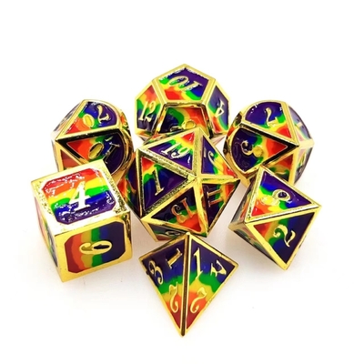 Artisanat en émaux colorés Des dés en métal massif Dragon et jeu de société DND RPG