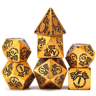 jeu de dés en métal massif à facettes multiples