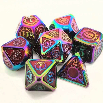 Jeu de société de dés en métal en couleur Kuusu DND RPG