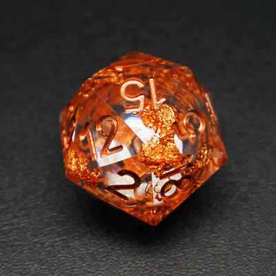Yellow Flurry Line RPG Resin Dice Set Krusu DND Pour les cadeaux et les collections
