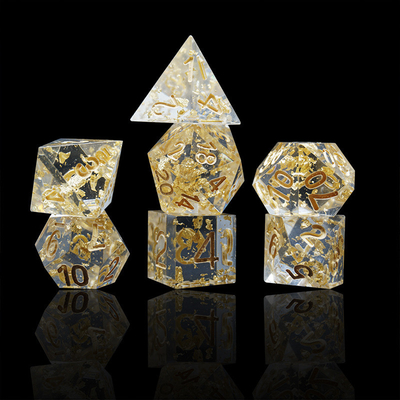 Artisanat en papier d'or résine RPG jeu de dés Dragon et duct#Dnd#Rpg#Coc