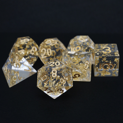 Artisanat en papier d'or résine RPG jeu de dés Dragon et duct#Dnd#Rpg#Coc
