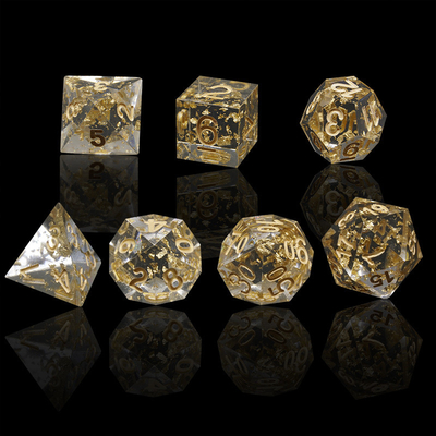 Artisanat en papier d'or résine RPG jeu de dés Dragon et duct#Dnd#Rpg#Coc