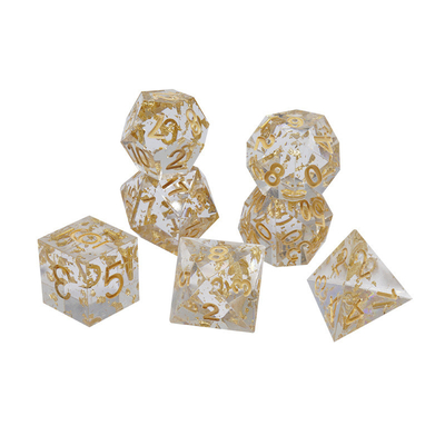 Artisanat en papier d'or résine RPG jeu de dés Dragon et duct#Dnd#Rpg#Coc