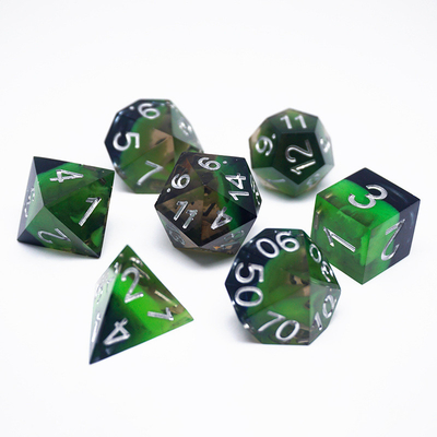 Résine verte jeu de dés numérique multi-facettes jeu de tablette dés#rpg#dnd#coc