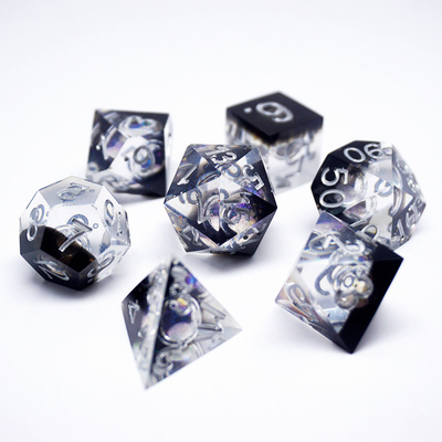 Résine verte jeu de dés numérique multi-facettes jeu de tablette dés#rpg#dnd#coc