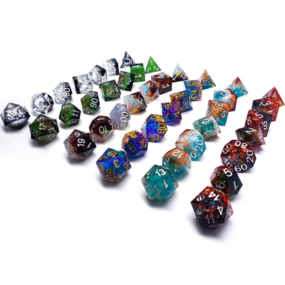 Résine verte jeu de dés numérique multi-facettes jeu de tablette dés#rpg#dnd#coc