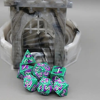 Jeu de bureau multi-faces Python Texture Metal Dice