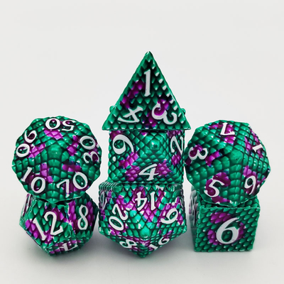 Jeu de bureau multi-faces Python Texture Metal Dice