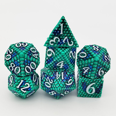 Jeu de bureau multi-faces Python Texture Metal Dice