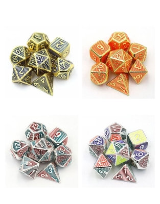 RPG numérique en métal en dés couleur bande verticale Dnd Coc Style de luxe