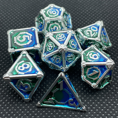 Jeu de bureau Metal Multi Face RPG jeu de dés Dnd Coc Couleur multiple