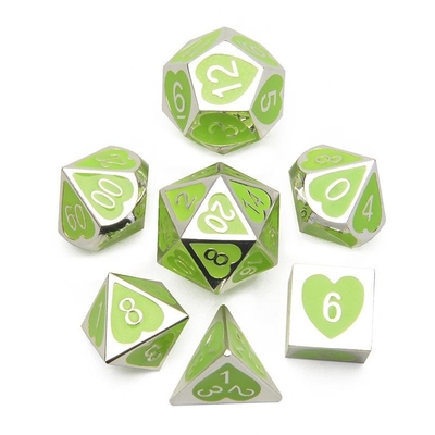 Green Peach Heart Metal Multi-Flag RPG jeu de dés