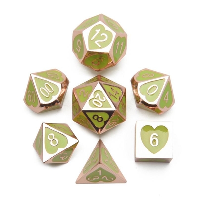 Green Peach Heart Metal Multi-Flag RPG jeu de dés