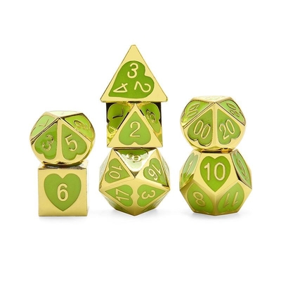 Green Peach Heart Metal Multi-Flag RPG jeu de dés