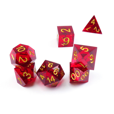 Jeux de dés de résine naturelle de grenade rouge jeu de dés de bureau domaine de magie préféré aventure dnd