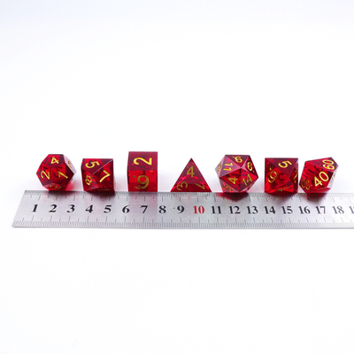 Jeux de dés de résine naturelle de grenade rouge jeu de dés de bureau domaine de magie préféré aventure dnd